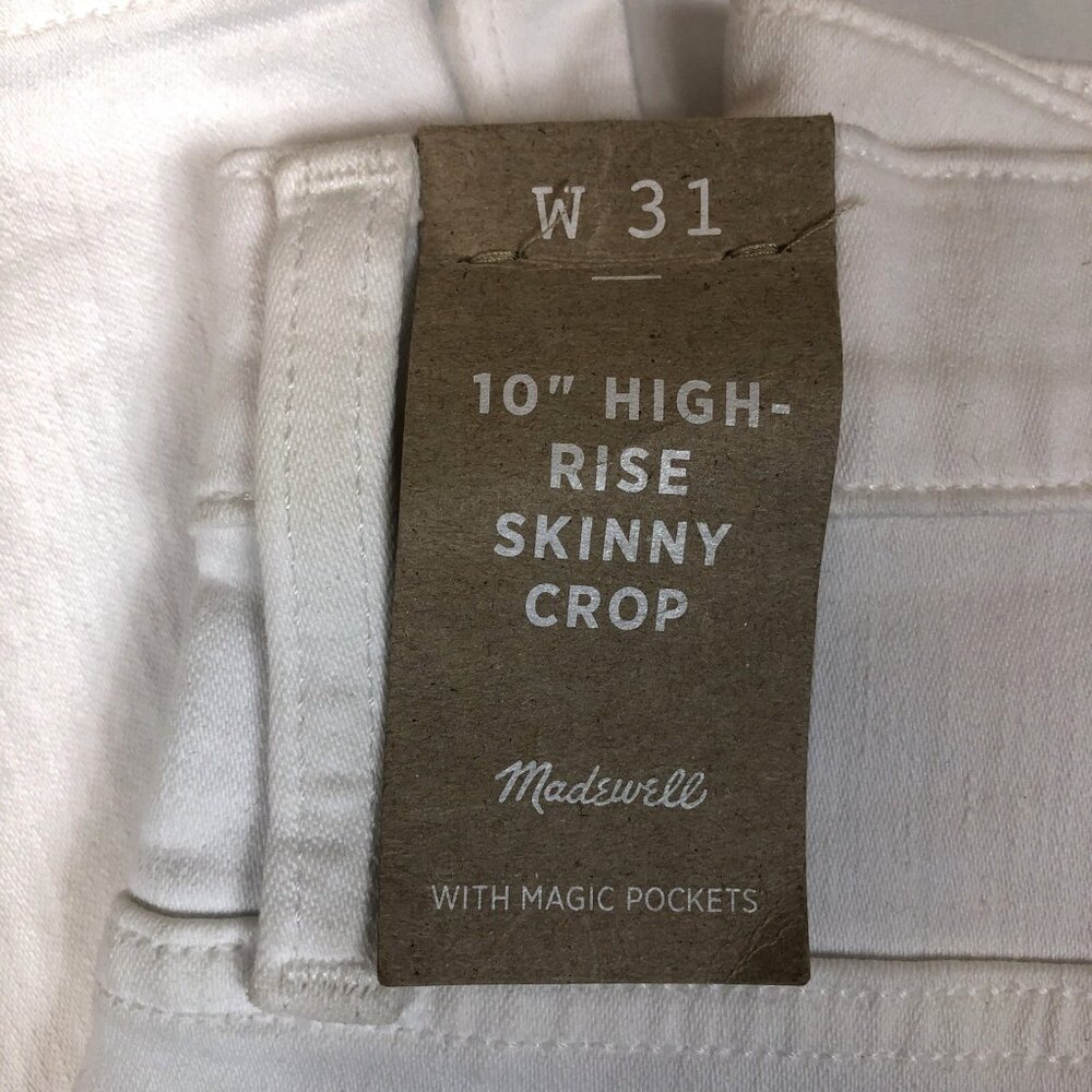 Madewell Womens 10" High-Rise Skinny Crop Jeans White Button Front Size 31 New - Picture 3 of 10